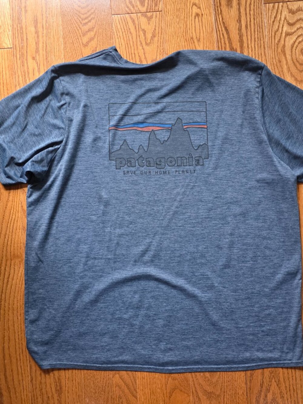 XXL Patagonia heather blue tshirt sunshirt with back graphic